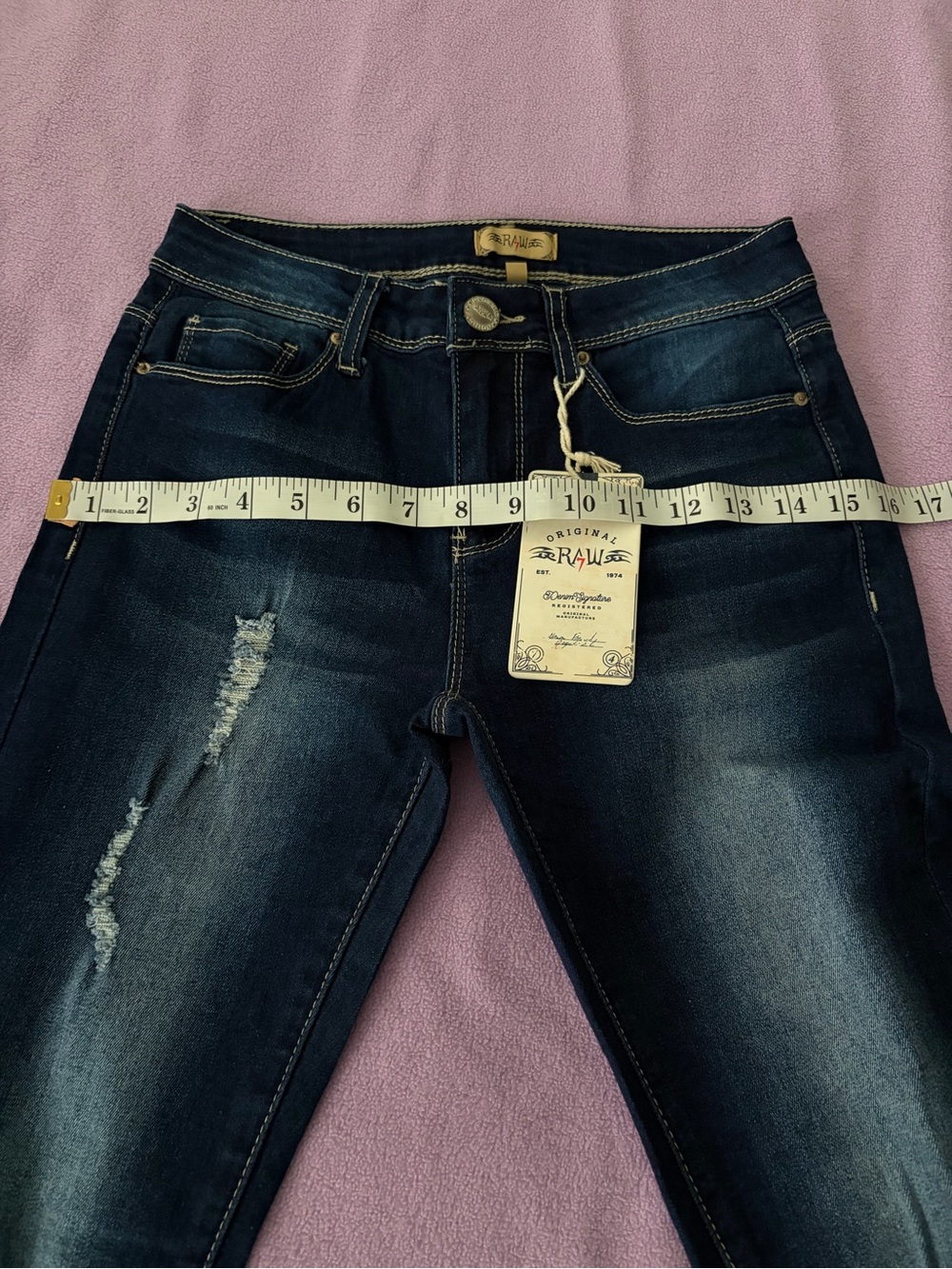 Original RAW Slim-Fit Dark Blue Distressed Skinny Jeans